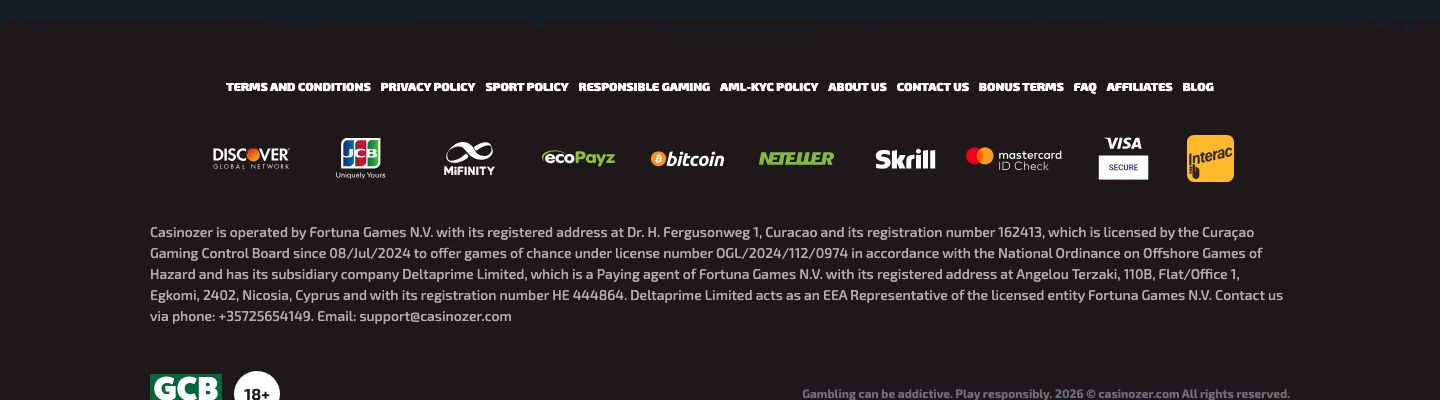 casinozer payment methods and withdrawals