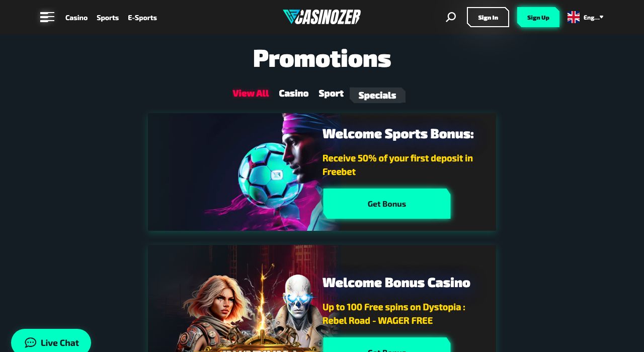 casinozer current promotions and bonuses